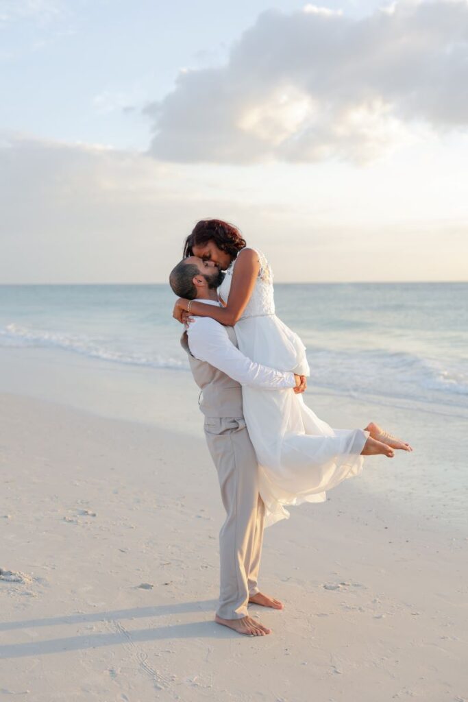 Beach wedding elopements